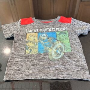Avenger Gray and Red Kids Short Sleeve Tee